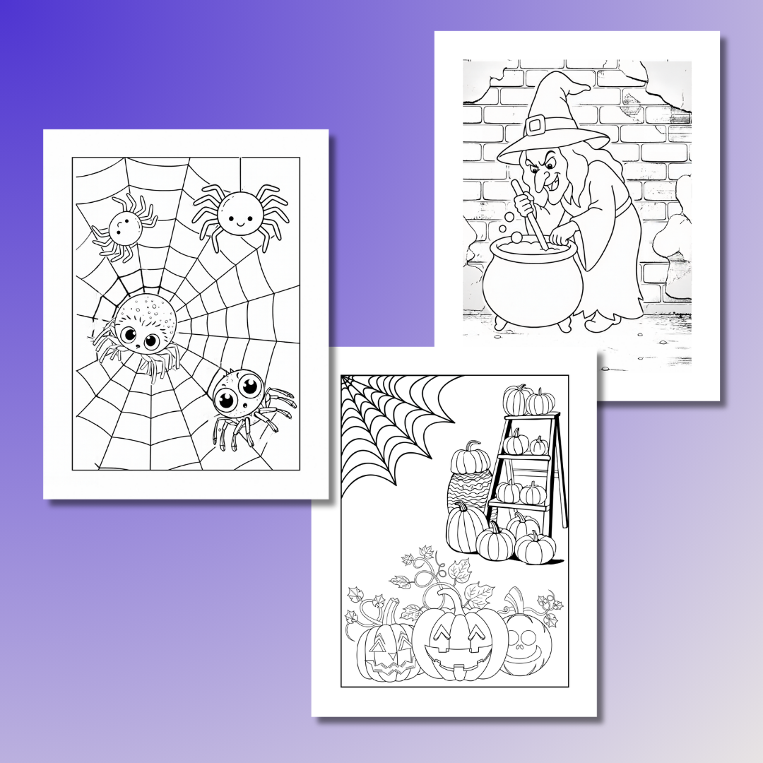 (2-in-1 Pack) Spooky Monsters + Haunted Adventure Halloween Coloring Bundle Printable PDF