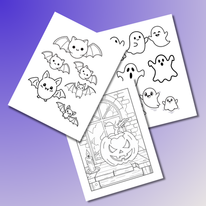 Haunted Halloween Adventure Coloring Book Printable PDF