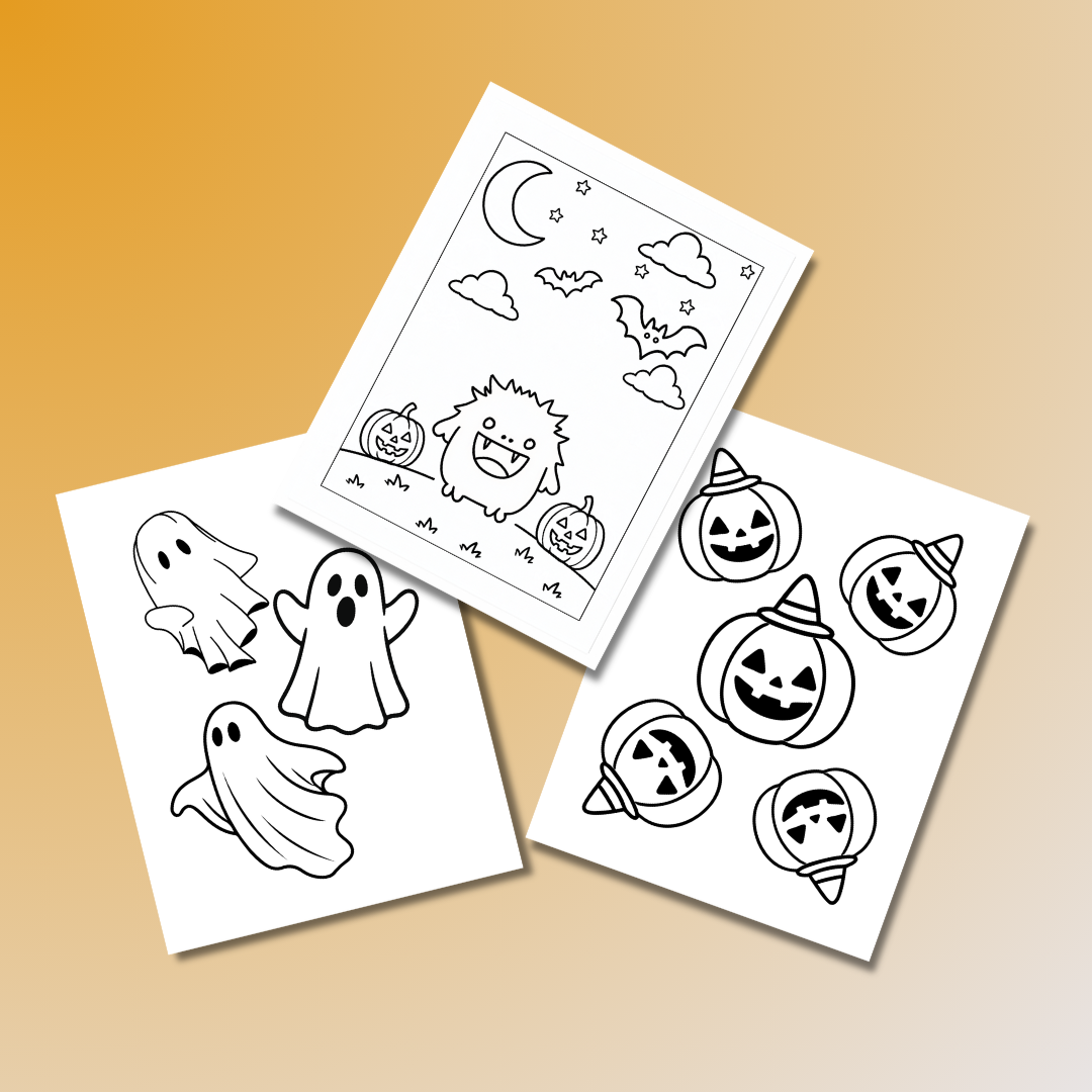 Spooky & Cute Monsters Halloween Coloring Book Printable PDF