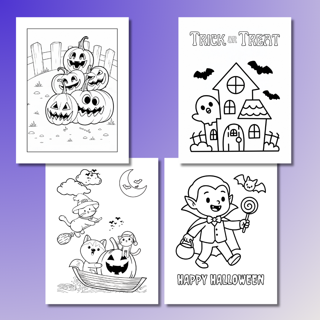 Haunted Halloween Adventure Coloring Book Printable PDF