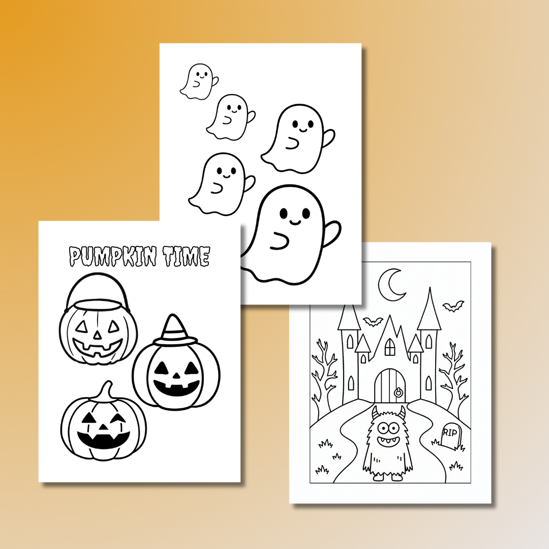 Spooky & Cute Monsters Halloween Coloring Book Printable PDF