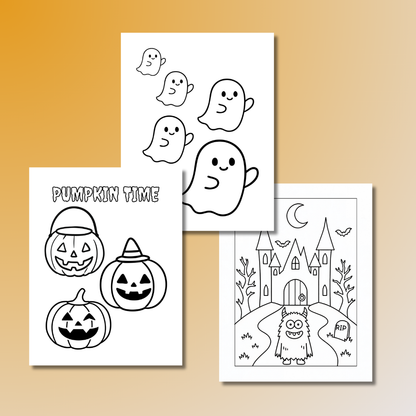 Spooky & Cute Monsters Halloween Coloring Book Printable PDF