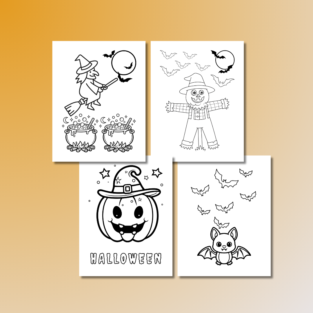 Spooky & Cute Monsters Halloween Coloring Book Printable PDF