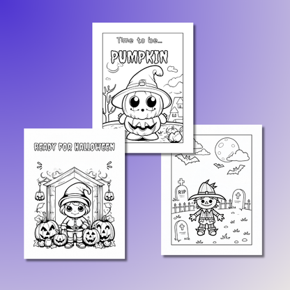 (2-in-1 Pack) Spooky Monsters + Haunted Adventure Halloween Coloring Bundle Printable PDF