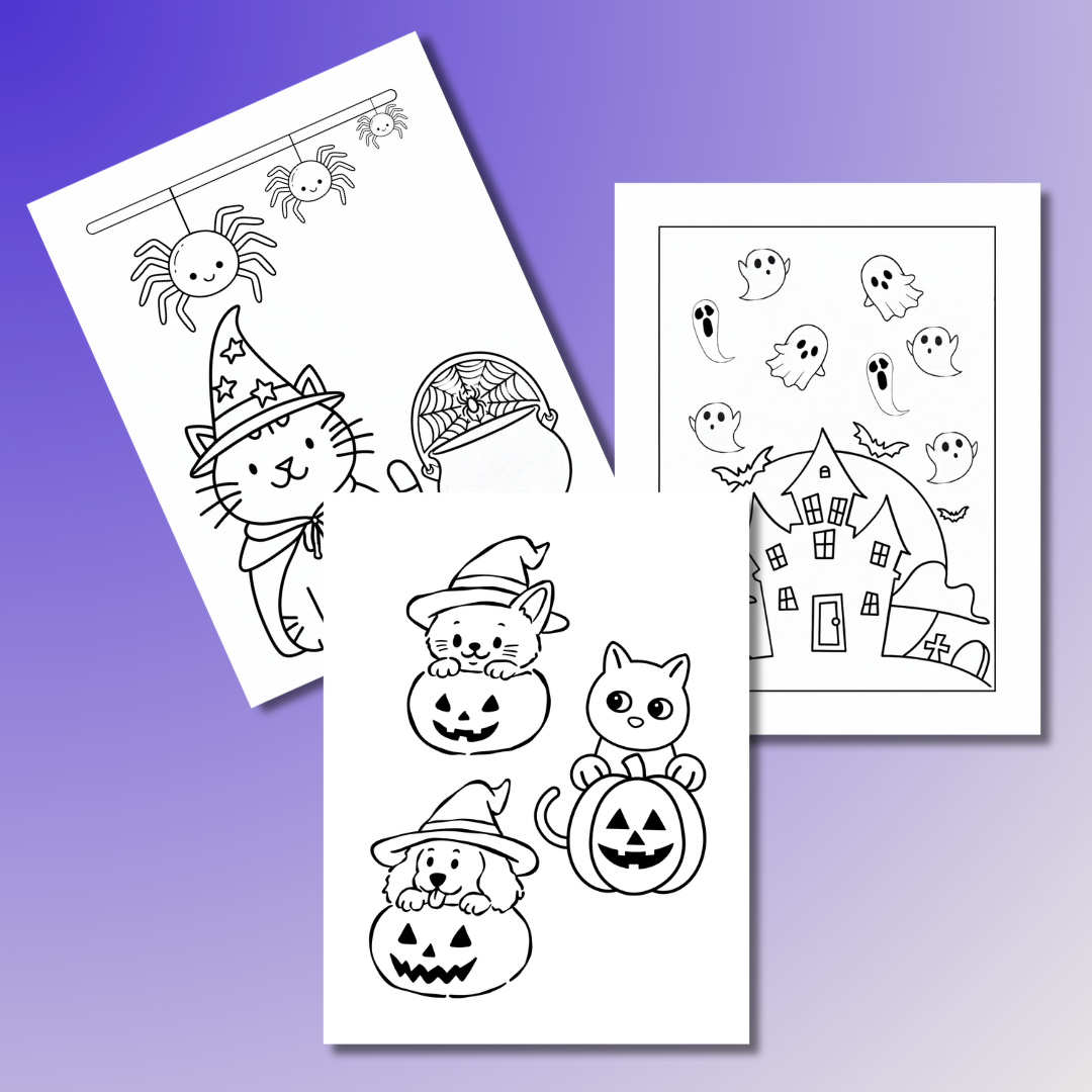 (2-in-1 Pack) Spooky Monsters + Haunted Adventure Halloween Coloring Bundle Printable PDF