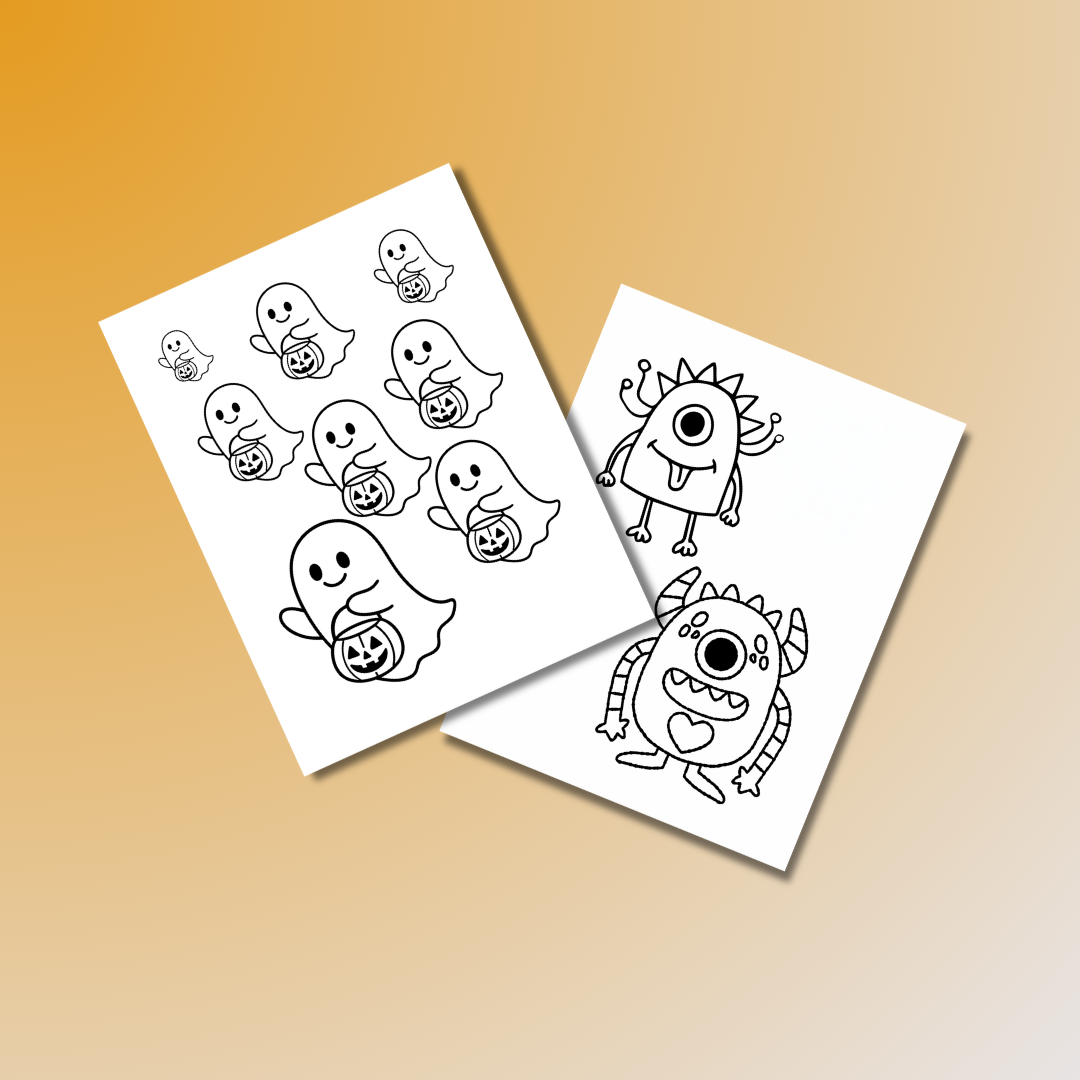 Spooky & Cute Monsters Halloween Coloring Book Printable PDF