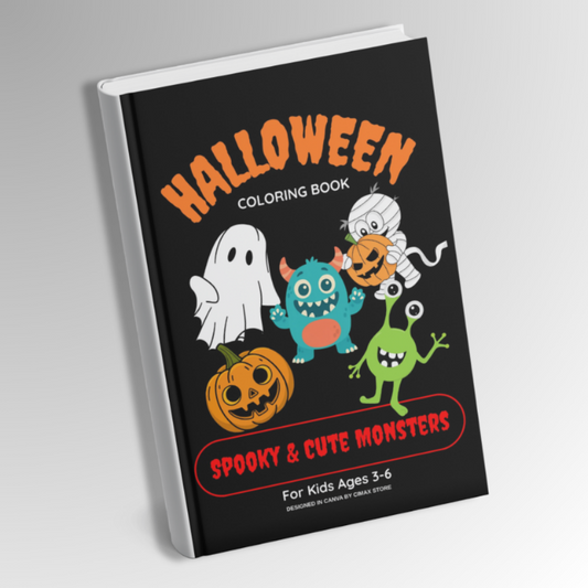 Spooky & Cute Monsters Halloween Coloring Book Printable PDF